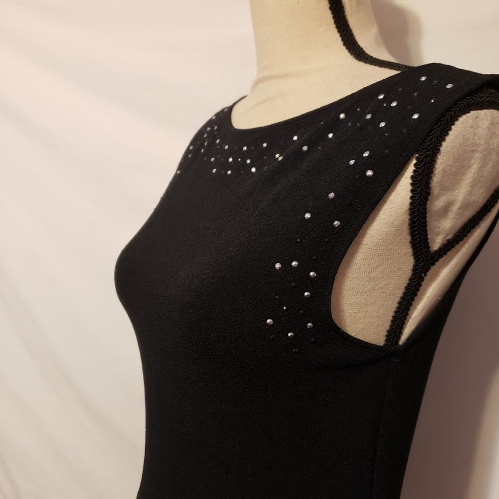 My Michelle Women's Sleeveless Beaded Top Bling Black Medium M View 4